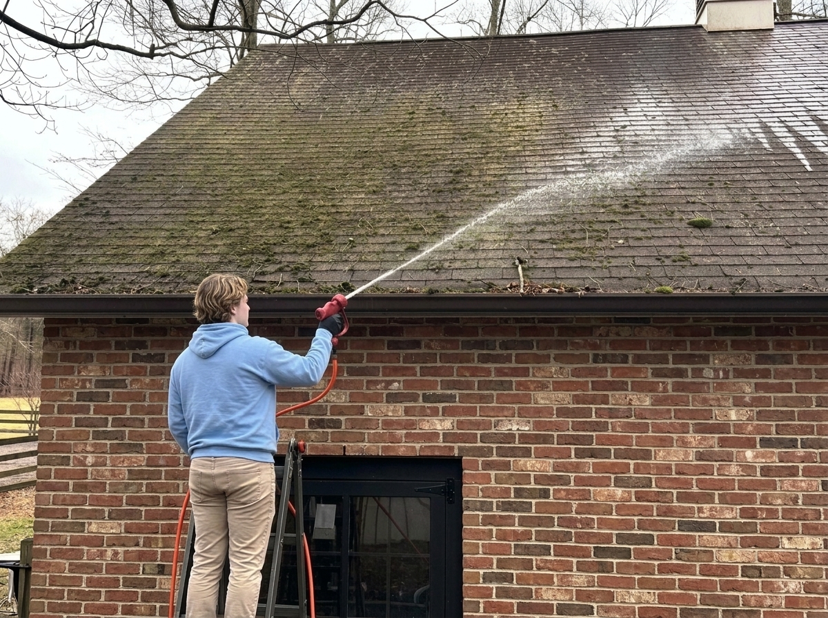 Roof Soft Wash Cleaning Service